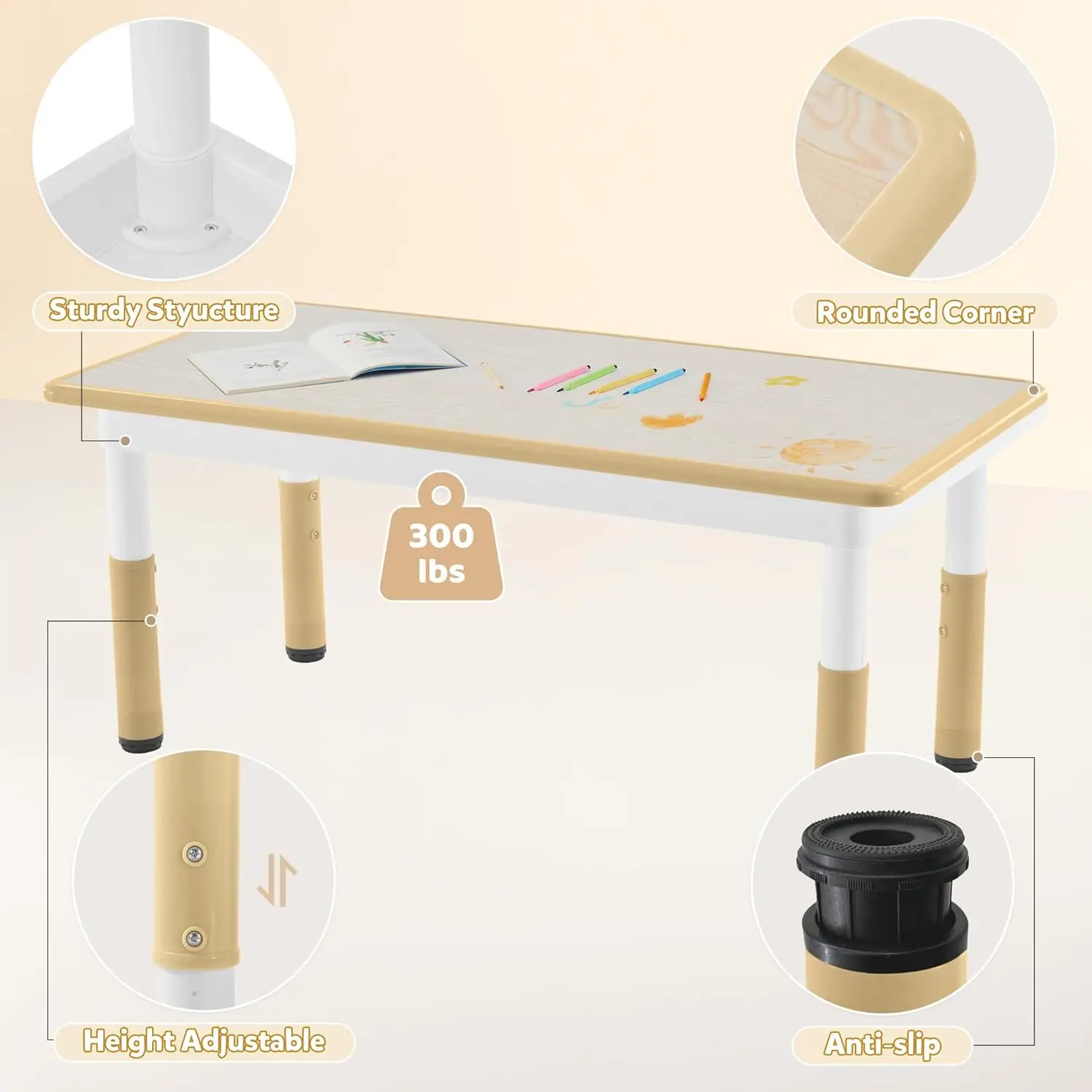 Ensemble de table et chaise réglables pour tout-petits, bureau graffiti, multi-activités pour enfants, recommandé