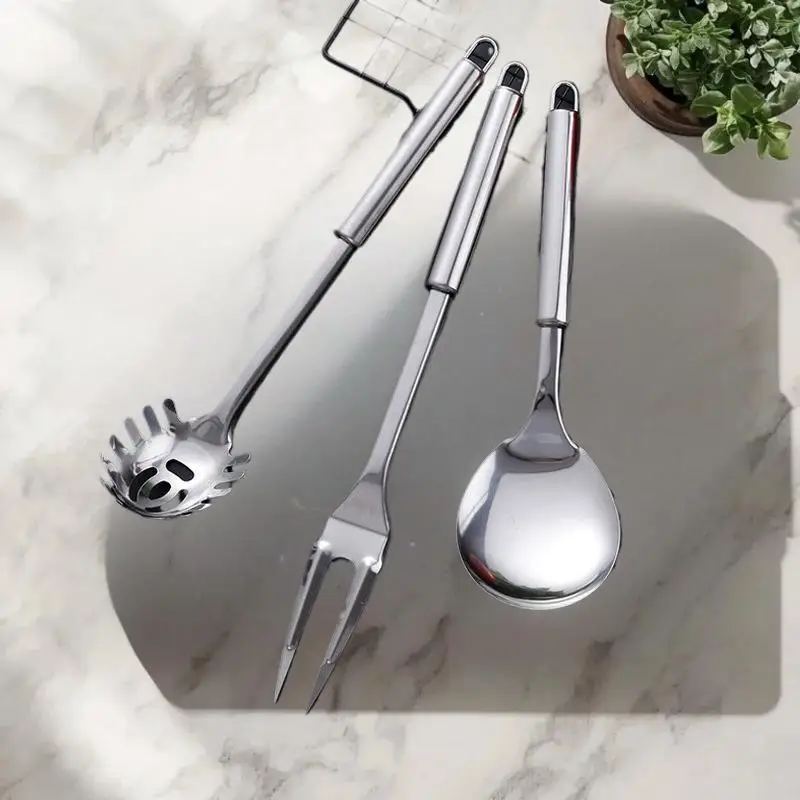 Kitchen Cookware Cooking Utensils Stainless Steel Shovel Soup Spoon Turner Utensils Dinnerware Cooking Tool Outdoor tableware