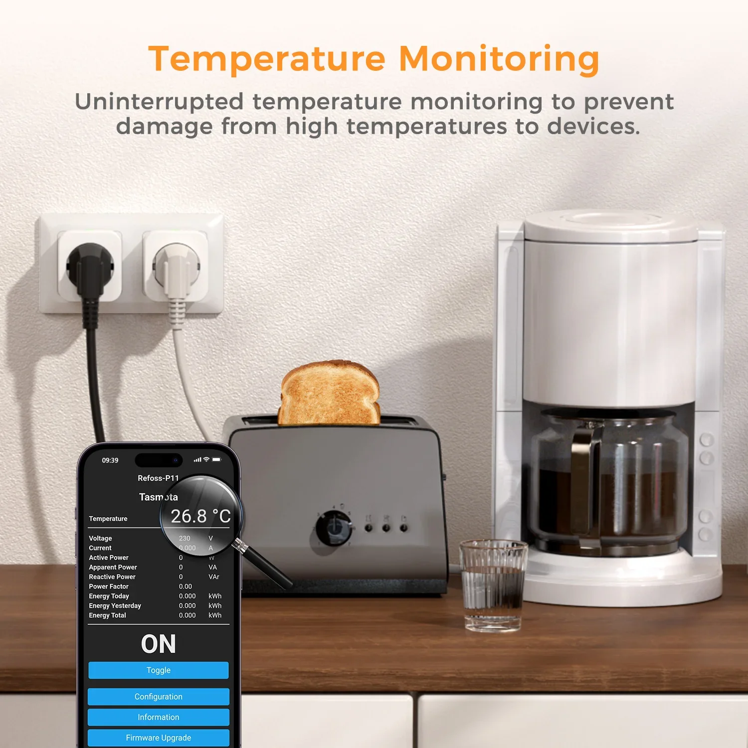 Refoss Smart Home Preflashed TASMOTA EU WiFi Plug 16A con Monitor energetico funziona con Googel Home Assistat Alexa