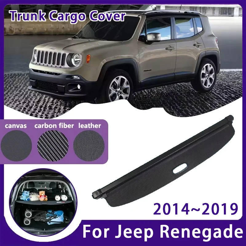 

Car Rear Trunk Curtain Cover For Jeep Renegade 2014-2019 Retractable Storage Cargo Liner Rack Partition Shelter Auto Accessories