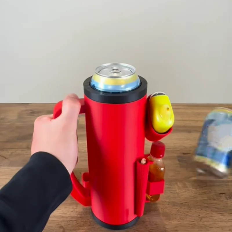 Portable Insulated Beer Can Holder Ultimate Cruise Cup Home Creative Kitchen Beer Storage Stand With Seasoning Storage Slot