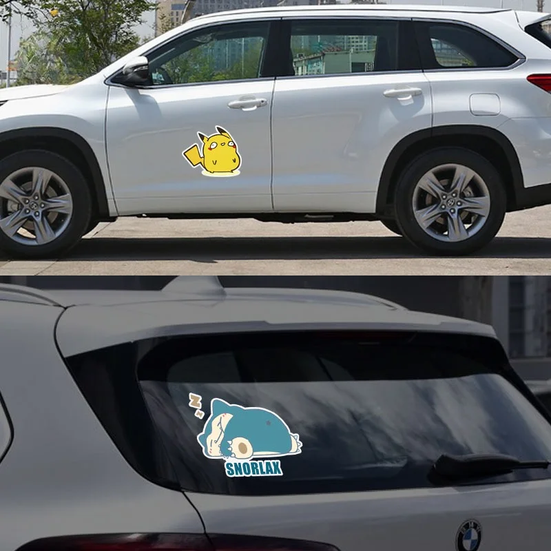 Pokemon Anime Reflective Car Sticker Cute Pikachu CharmanderBulbasaur Squirtle GengarDecorative StickerChildren Toy BirthdayGift