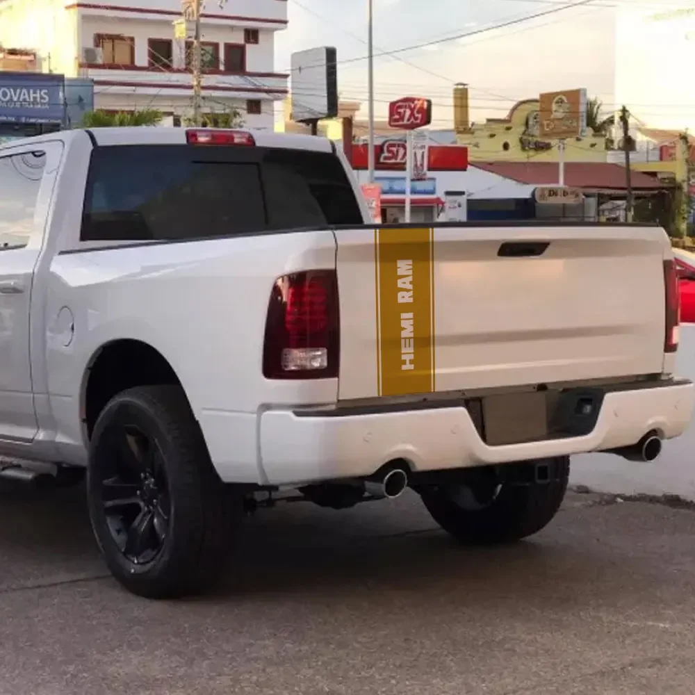 ملصقات باب خلفي لدودج رام من الخلف ، هيمي شاحنة متمردة ، ملصق حرف مخصص ، غطاء فينيل ، إكسسوارات سيارات