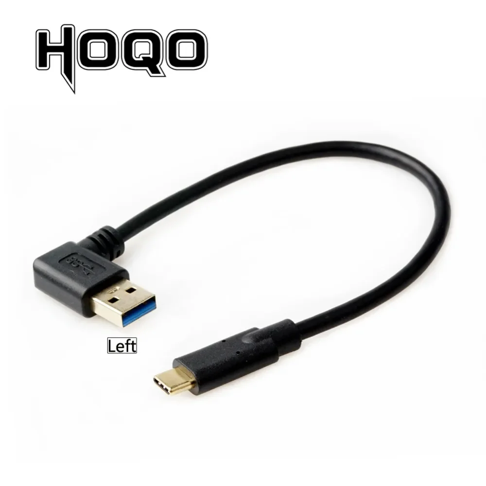 Left/Right Angle USB 3.0 A Male to Type-C Male Cable 90 Degree UP/Down USB A to USB Type C Data Sync & Charge Cord for PC HDD