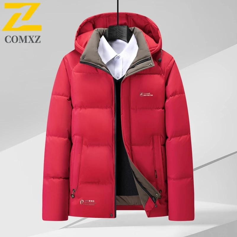 

2025 New Men Cotton Jacket Thickened Windproof Graphene Technology Warm Hooded Jacket Outdoor Leisure Fashion Zipper Parker Coat
