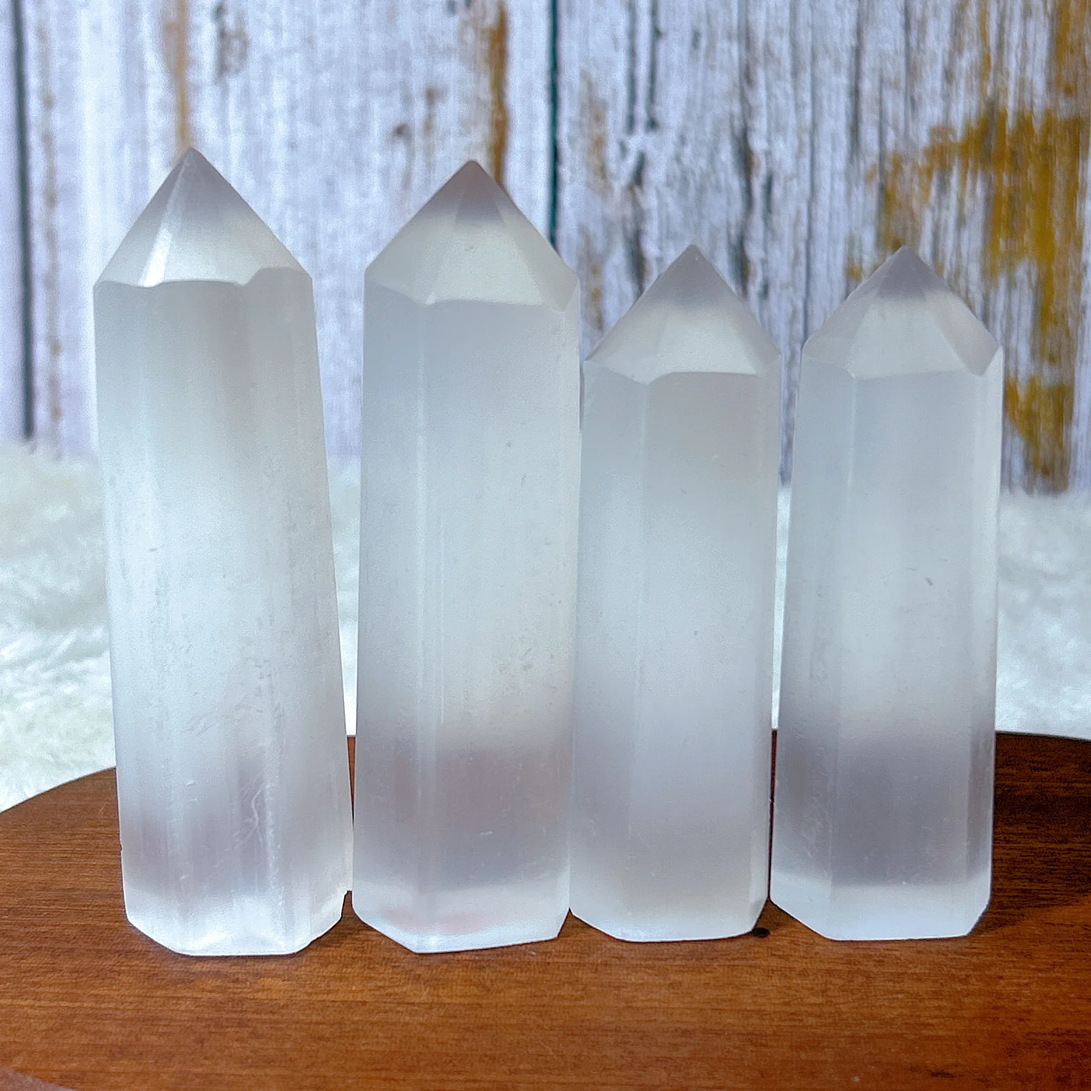 

High Quality Healing Natural Crystals Selenite Stone Tower Point Mineral Energy Home Decorations Gift