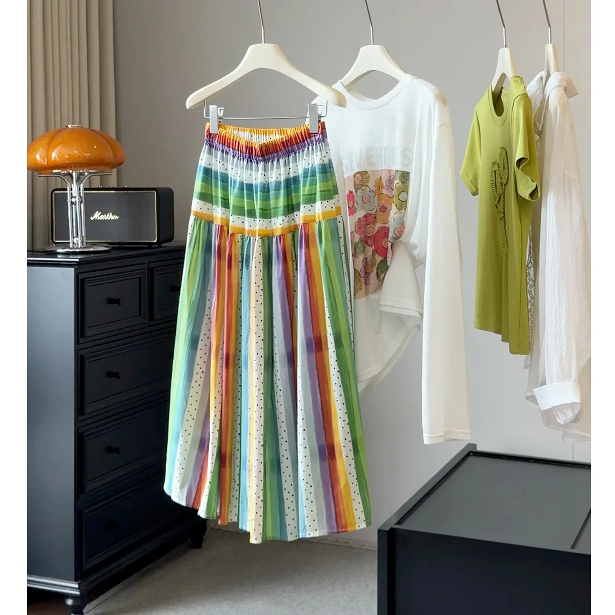 2026 Good Quality Women Summer Colorful A-Line Long Skirts High Waist Beige Party Maxi Skirts Faldas Femme Streetwear
