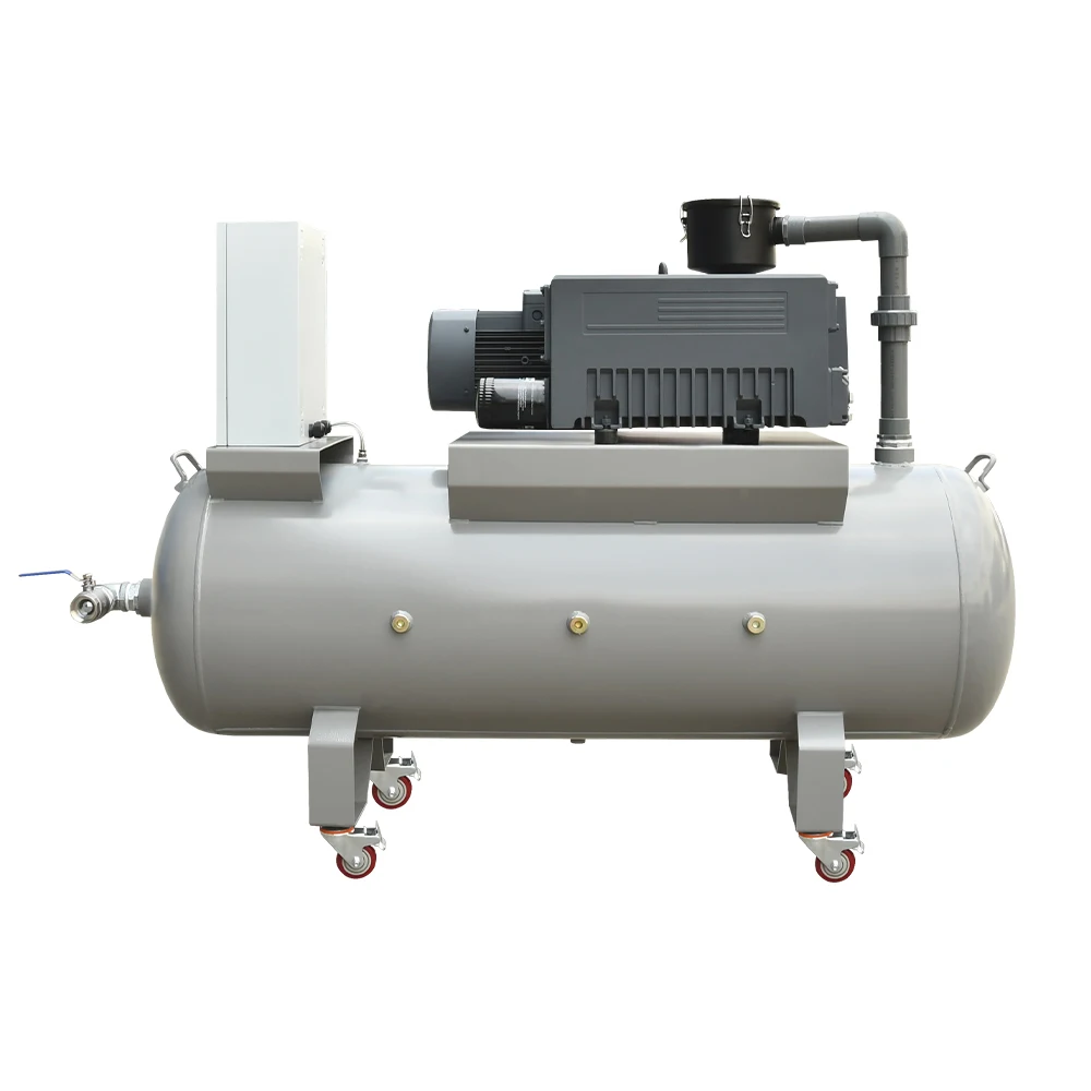 140m3/H -100KPa 380V 3500W الروتاري ريشة مضخة تفريغ مجموعة ضاغط الهواء رأس المضخة مع خزان الهواء 300L