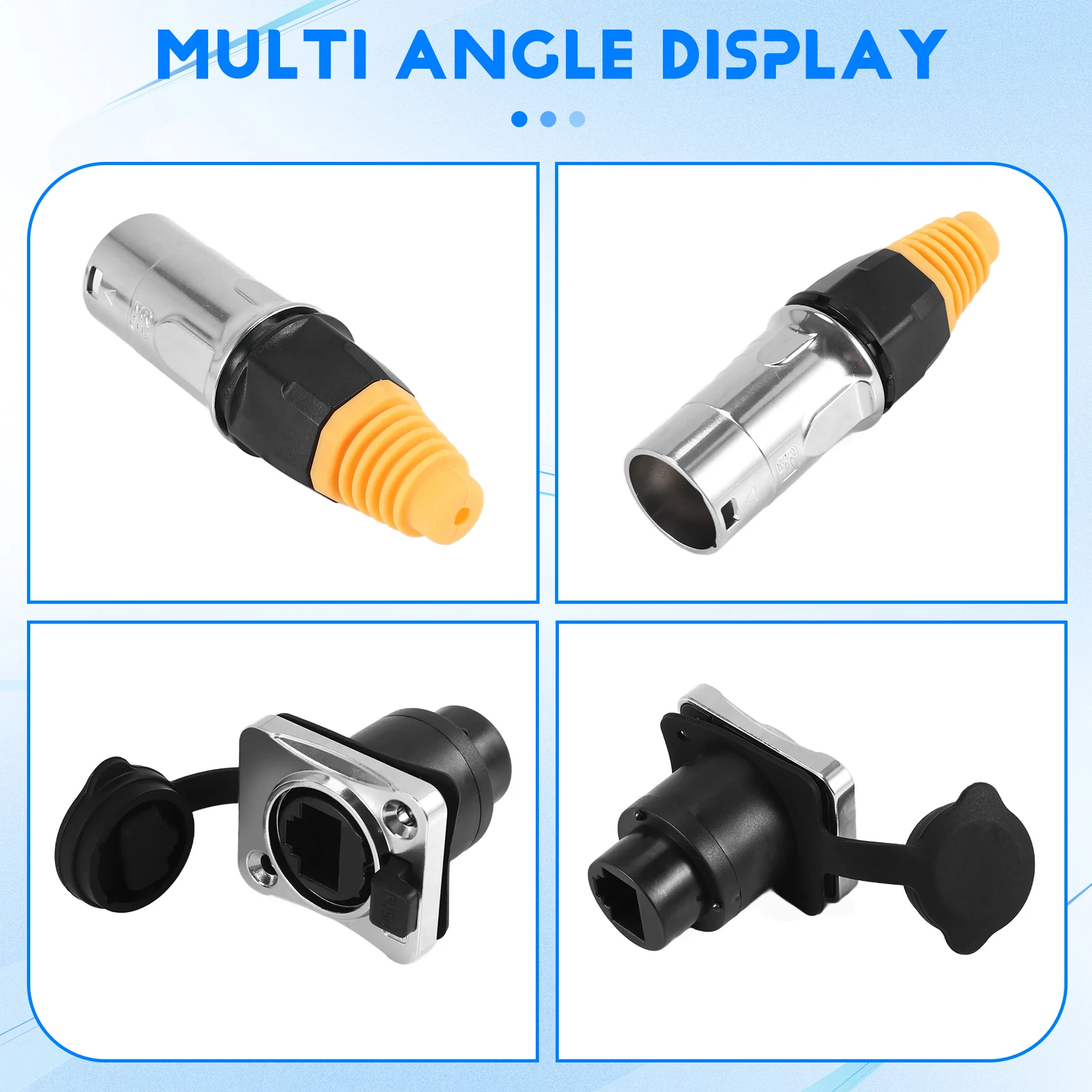 BISM1 IP67 เครือข่าย RJ45 ตัวเชื่อมต่อกันน้ํา/Ethernet RJ45 ปลั๊กกันน้ํา + ซ็อกเก็ตกันน้ําสําหรับ Ethernet กลางแจ้ง