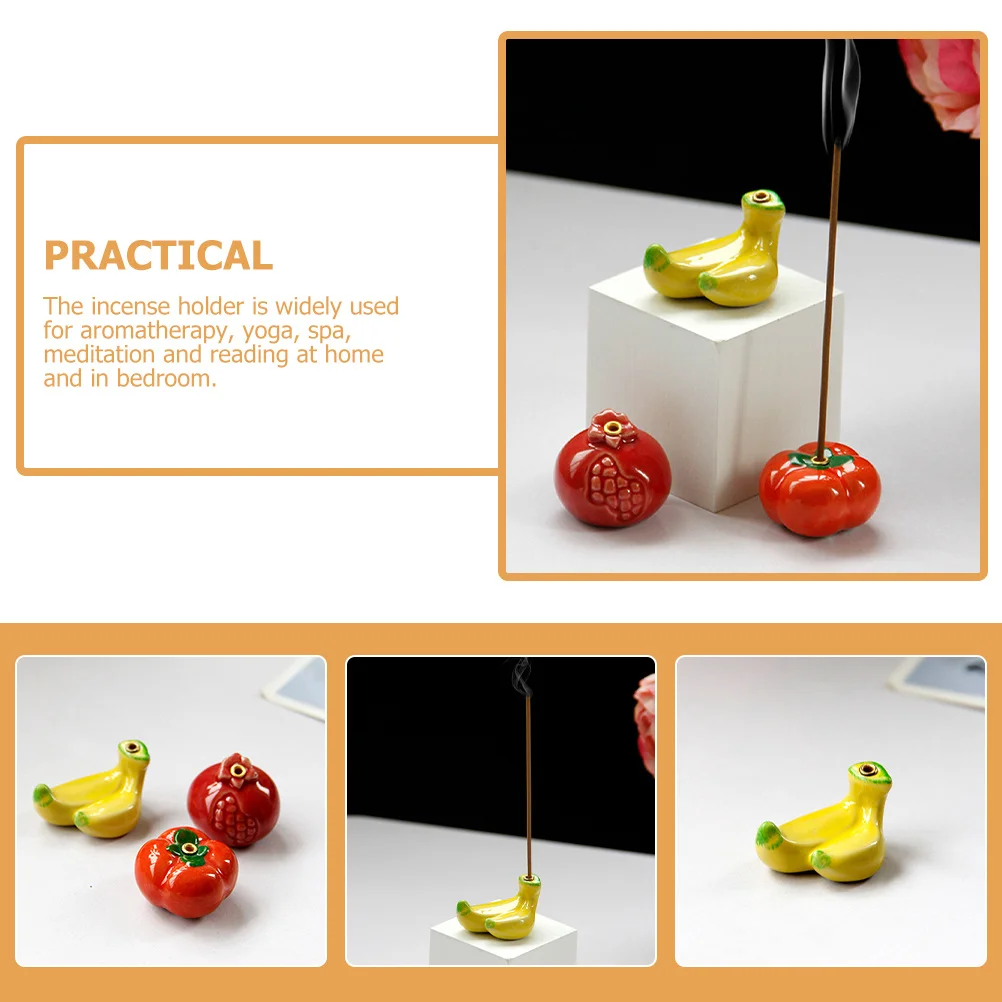 

Banana Shape Ceramic Incense Stick Holder Heat Resistant Desktop Ornament Home Office Meditation Incense Burner Aromatherapy