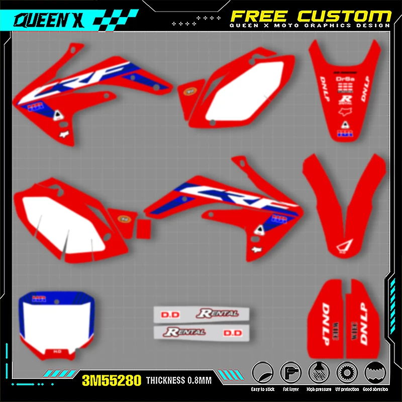 

Queen X MOTOR Custom Team Graphics Decals Stickers Kit For Honda 2007 2008 2009 2010 2011 2012 2013 2014 2015 -2020 CRF150R 014