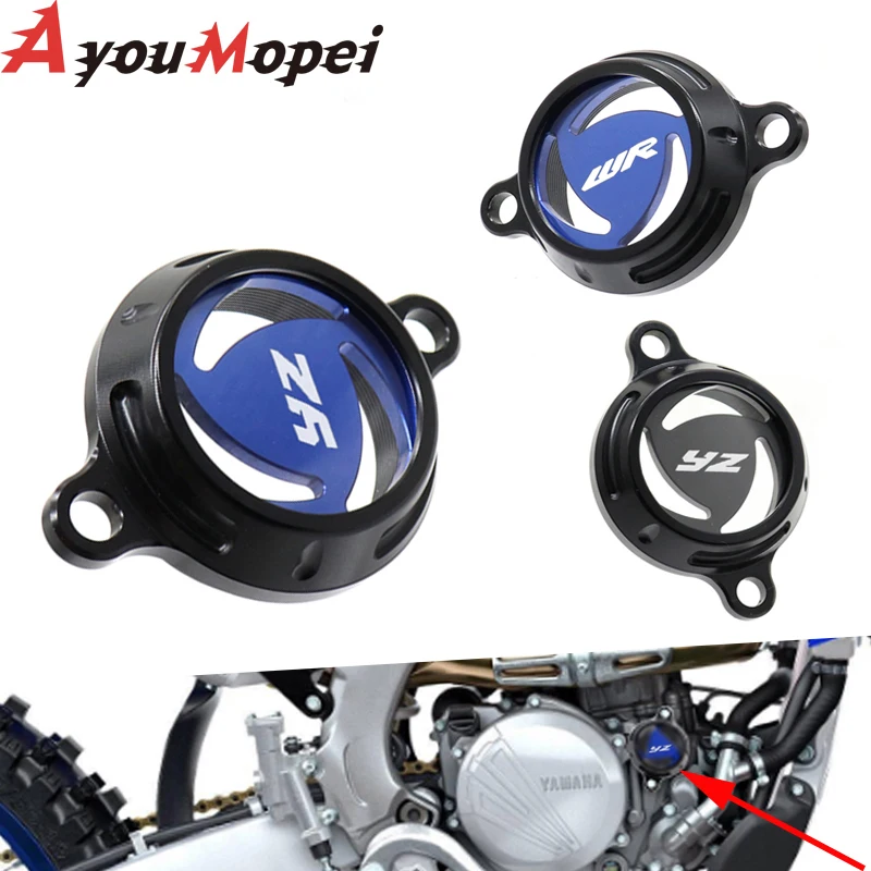 AliExpress NONE Engine Oil Filters Cover For YAMAHA YZ250F FZ250FX YZ450F FZ450FX WR250F WR450F 2016-2023 Motorcycle Clearness Caps Dirt Bike