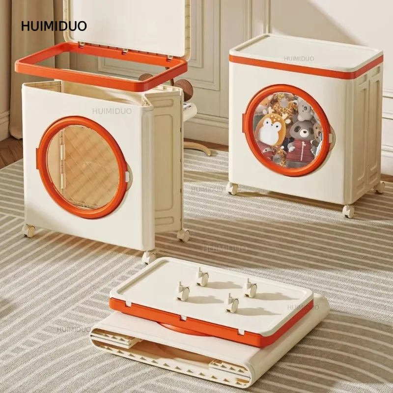 Large Foldable Wheeled Storage Box for Bedding, Clothing, House Organization, Clamshell Design,
