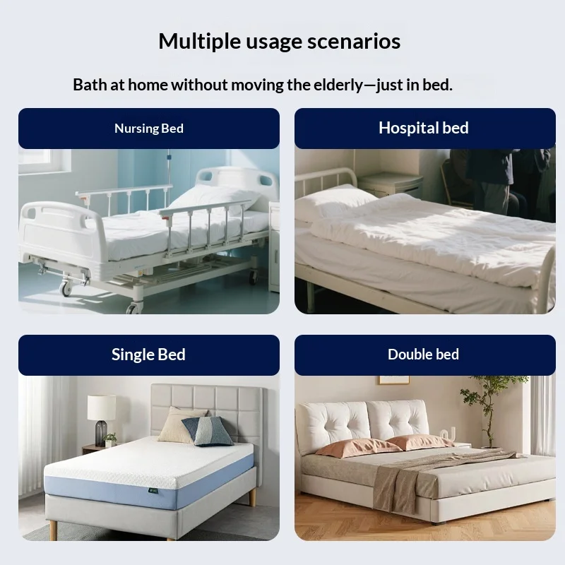 Light Two-crank Stainless Steel Collapsible Bath Bed, Suitable For Paralyzed Elderly Patients, Simple Manual Operation, Medical