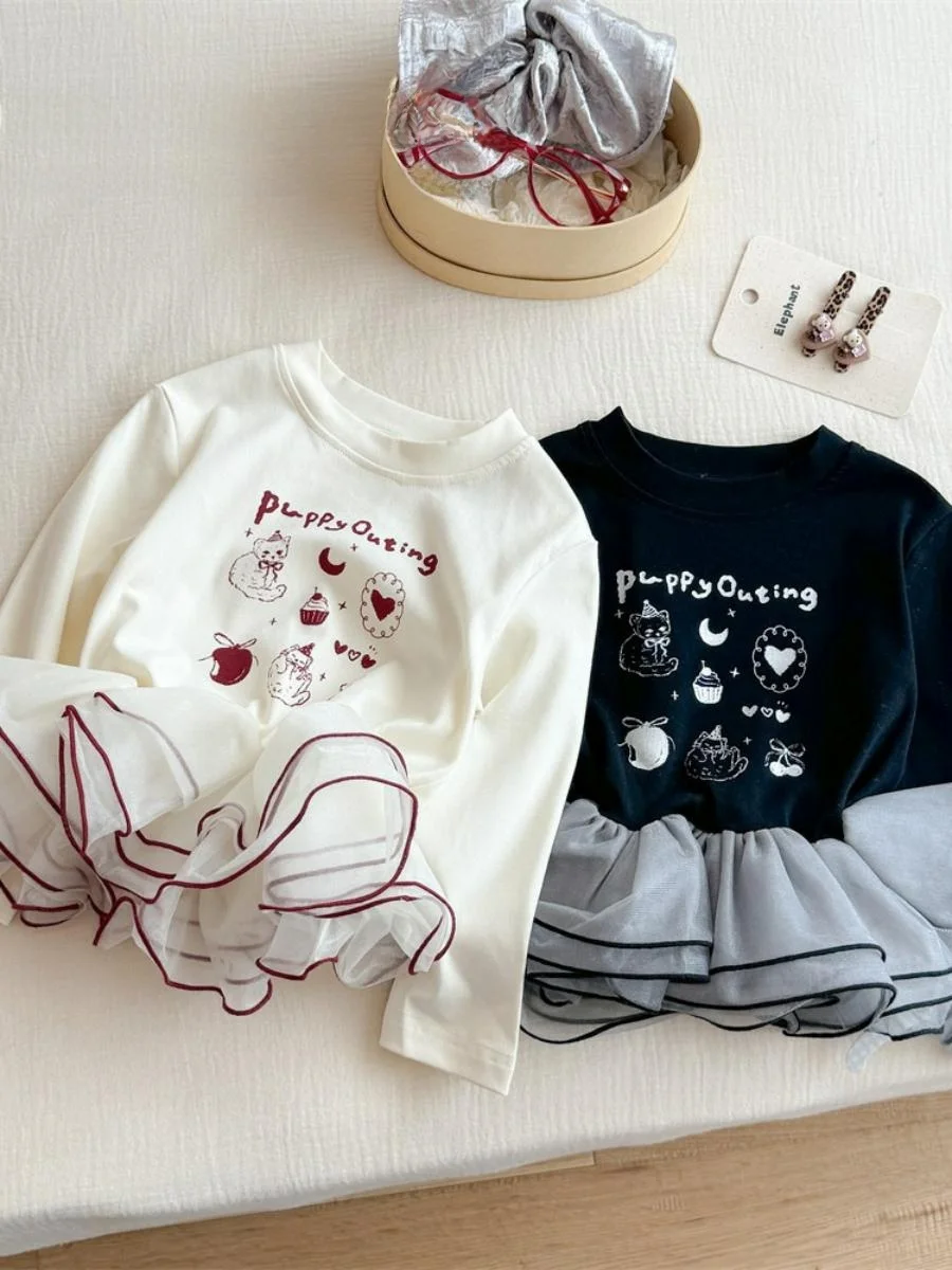 

Детская футболка-базовая рубашка для девочек на весну-осень, повседневная одежда для малышей на раннюю осень