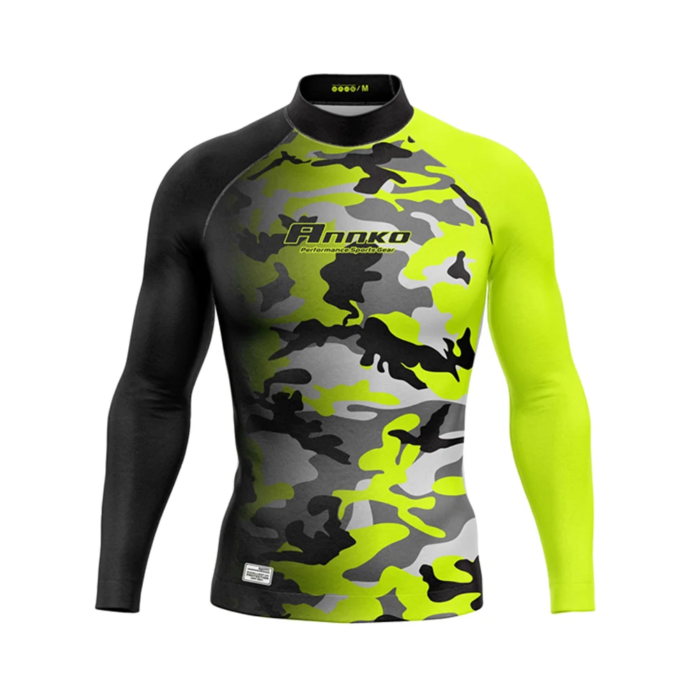 ANNKO-Camisa de manga comprida masculina, roupa de surf, camisa de praia, proteção solar UV, Rash Guard, Upf 50 Plus, Hot Sale