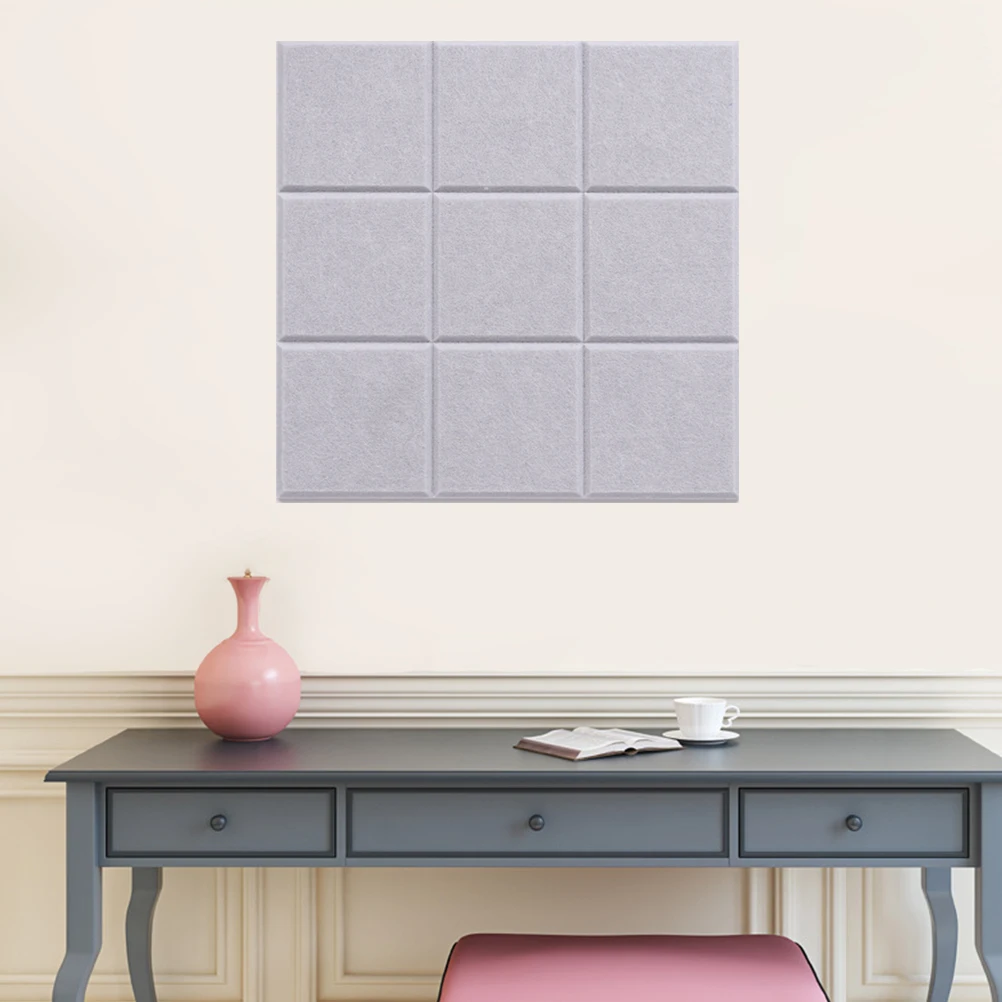 

4 Pcs Nine-grid Message Board DIY Classroom Wall Sticker Photo Display Felt Decoration Square Artworks Office