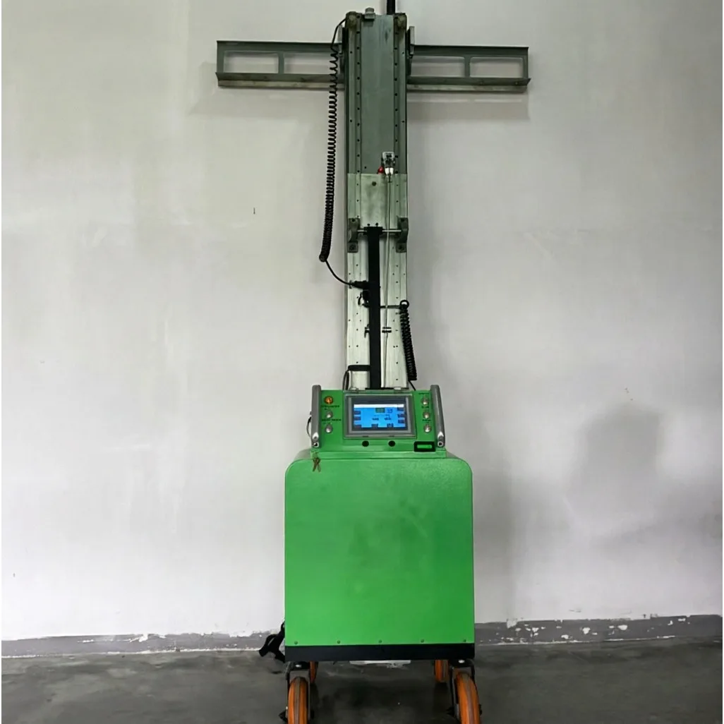 Automatic Vertical Wall Plastering Machine Mobile Push Wheel Base Single Person Operate Apartment Interior Mortar Robot