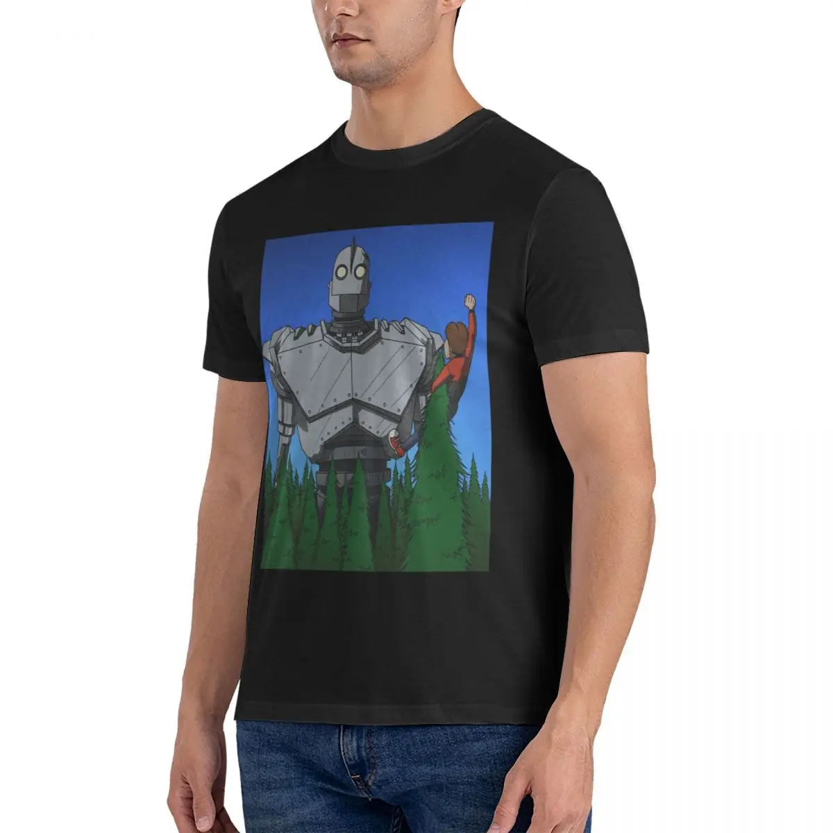 Saying T-Shirt for Men The Iron Giant Cartoon Awesome Pure Cotton Tees Round Neck Short Sleeve T Shirt Gift Idea Tops