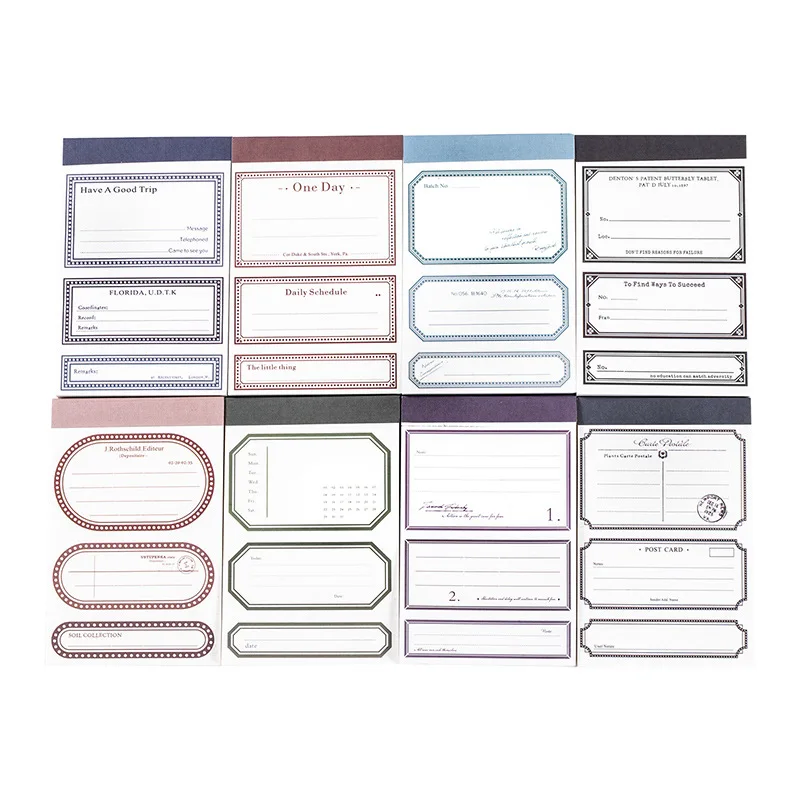 50 pcs Vintage Blank border Decorative paper writable message to do list memo pad