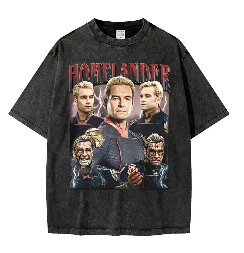 I Love My Boyfriend Homelander Graphics T Shirt Limited The Boys Season 4 Vintage Washed T-shirt Men's Oversized Classic Tshirts