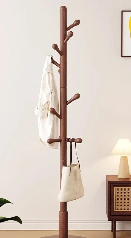 Solid wood hanger floor coat rack bedroom home