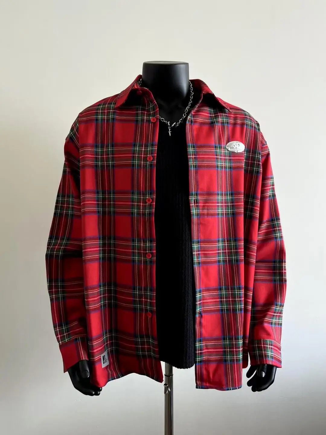 

Американская ретро клетчатая длинная све irt мужская весенне-осенняя дизайнерская верхняя одежда High-End Feeling Cool Haome