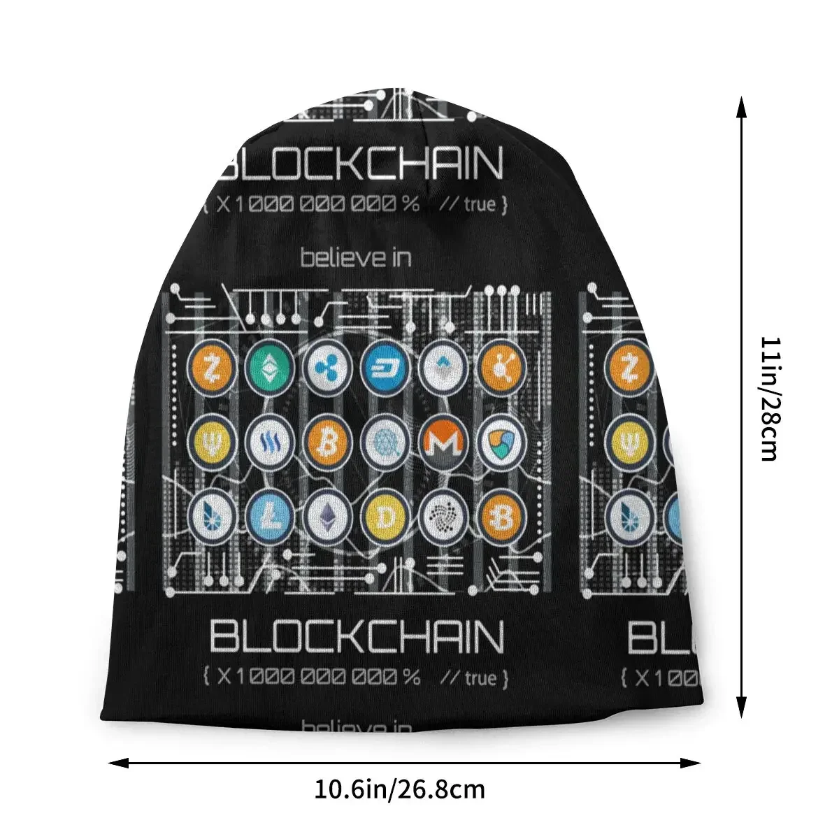 Blockchain BitCoin Crypto BTC Bonnet Hats Knit Hat Street Skullies Beanies Hats Hodl Cardano ADA Ethereum SHIB DOGE Dual-use Cap