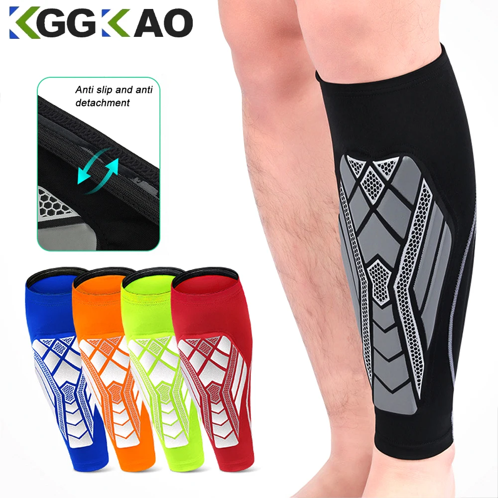 1Pc Calf Compression Sleeves with EVA Pad for Men & Women - Leg Sleeve and Shin Splints Support - for Leg Cramp Relief, Running