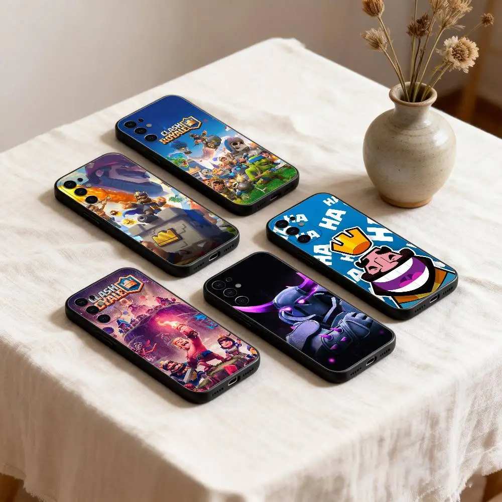 

Game C-Clash-es R-royale phone Case For Samsung S26,25,24,21,22,23,30,20,Ultra,Plus,Fe,Lite Black Soft Cover