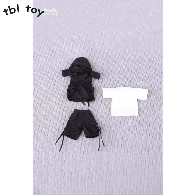 HASUKI CS012 1/12 Scale Mobile Girl Hoodie Top Shorts T-shirt Locomotive Clothes Set Doll for 6