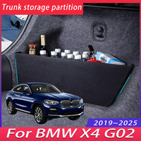 For BMW X4 G02 2019~2025 2022 Car Upgrade Thickening Trunk Storage Partition Multifunction Storage Box Auto Interior Accessories