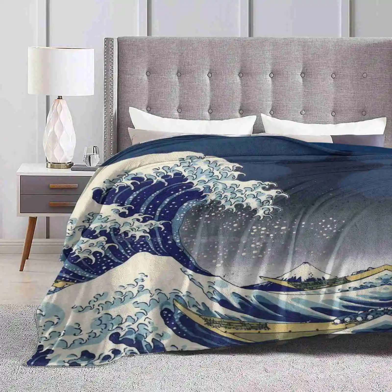 Great Wave : Kanagawa Night New Arrival Fashion Leisure Warm Flannel Blanket Sea Hokusai Great Wave Off Kanagawa Woodblock