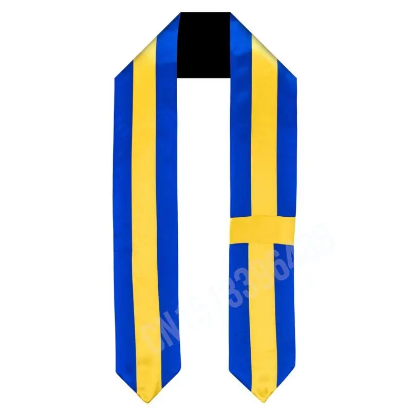 Sweden Flag Scarf Top Print Graduation Sash Stole International Study Abroad Adult Unisex Party Accessory