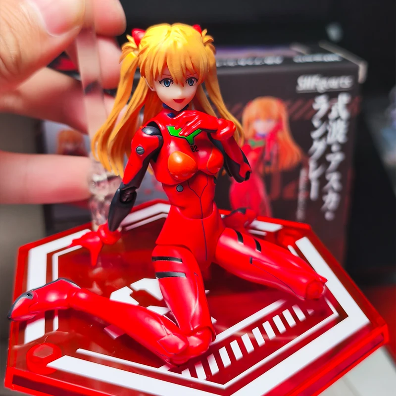 

SHF Neon Genesis Evangelion Asuka Langley Soryu Cute Action Figure Model Ornament Pvc Doll EVA Toy Boy Gifts