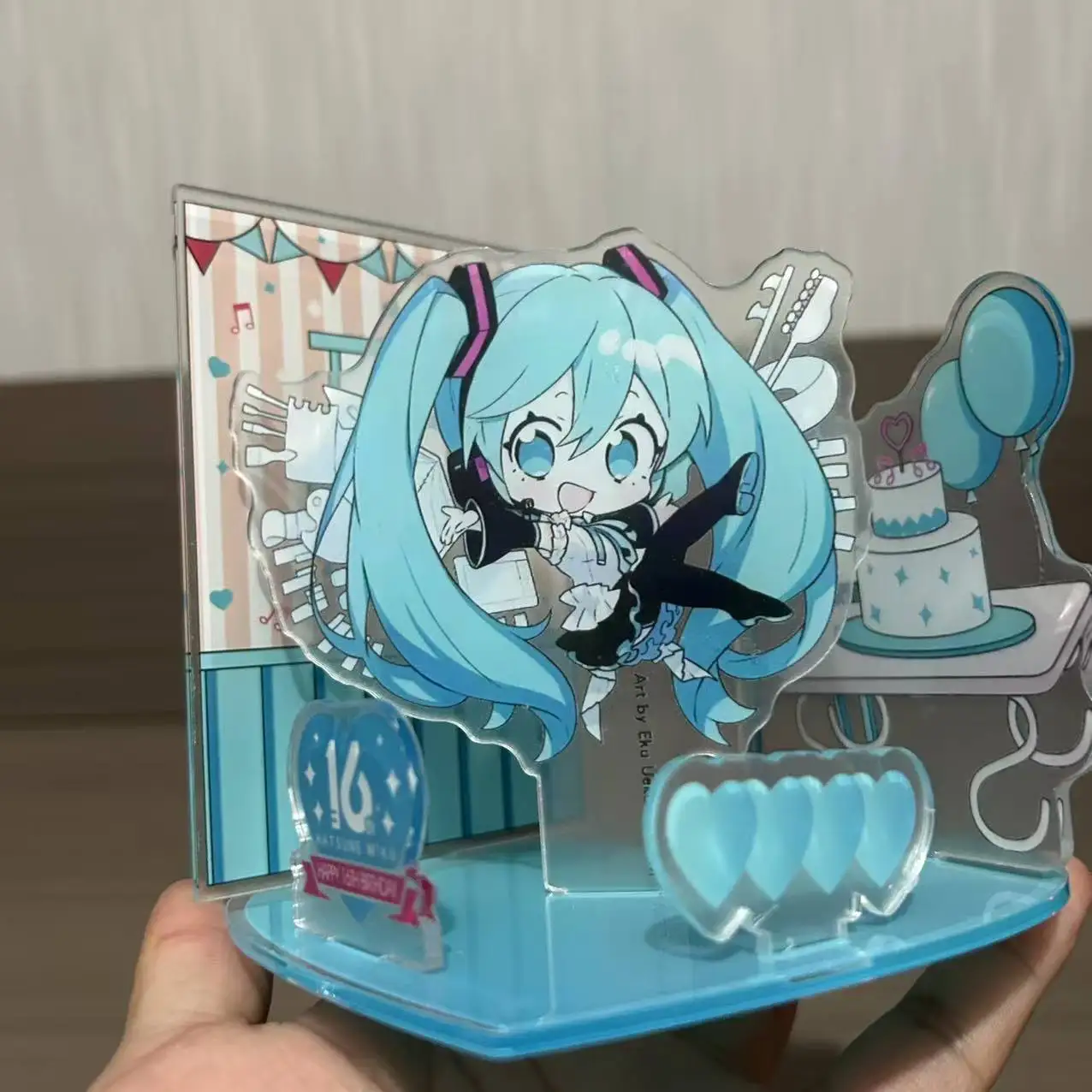 

15cm Anime Hatsune Miku 16th anniversary Kawaii Figure Acrylic Combination standing sign DIY Model Toys Doll Ornament Gifts