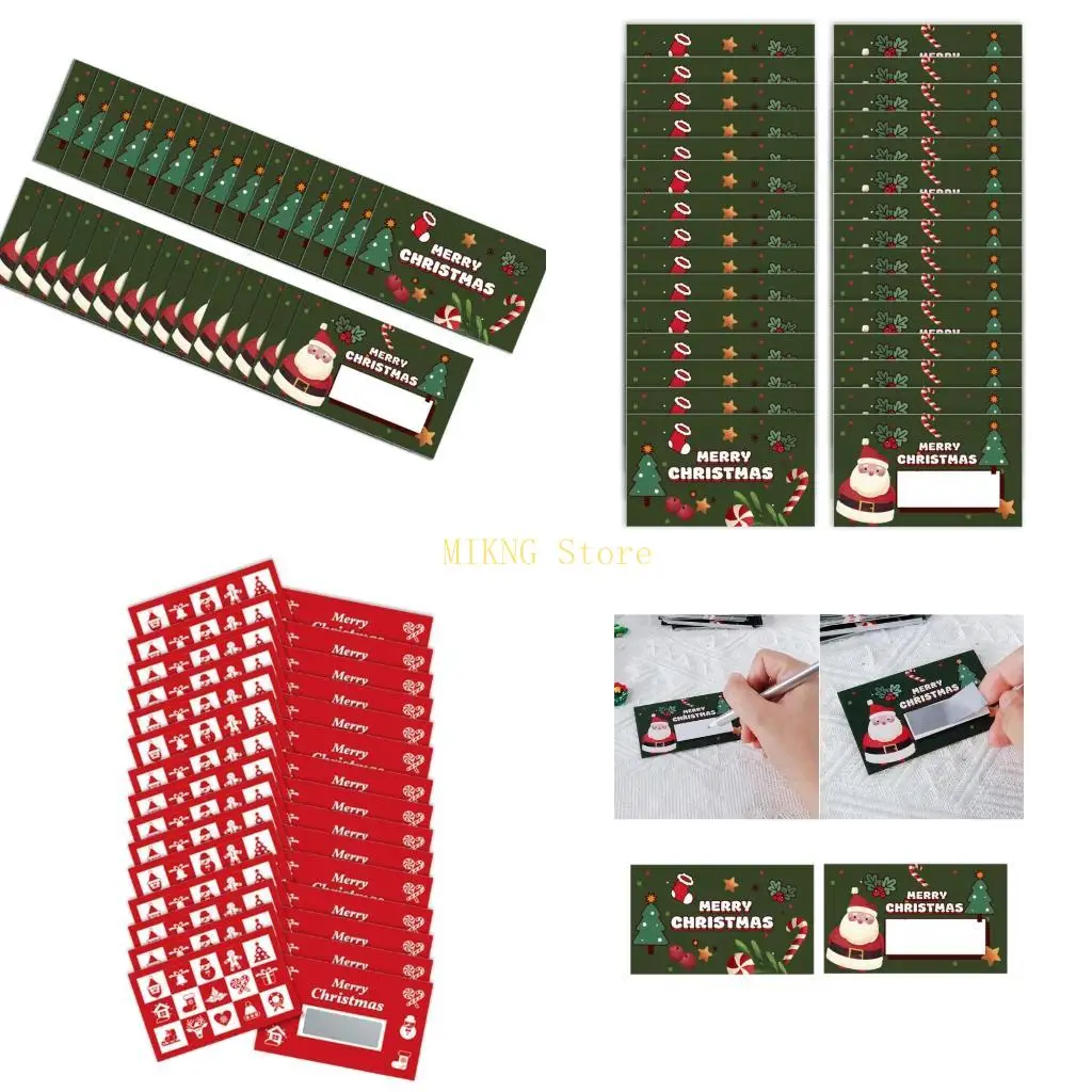 

30 шт., рождественские скретч-подарочные карты, скретч-купоны, подарочные билеты, лучшая распродажа