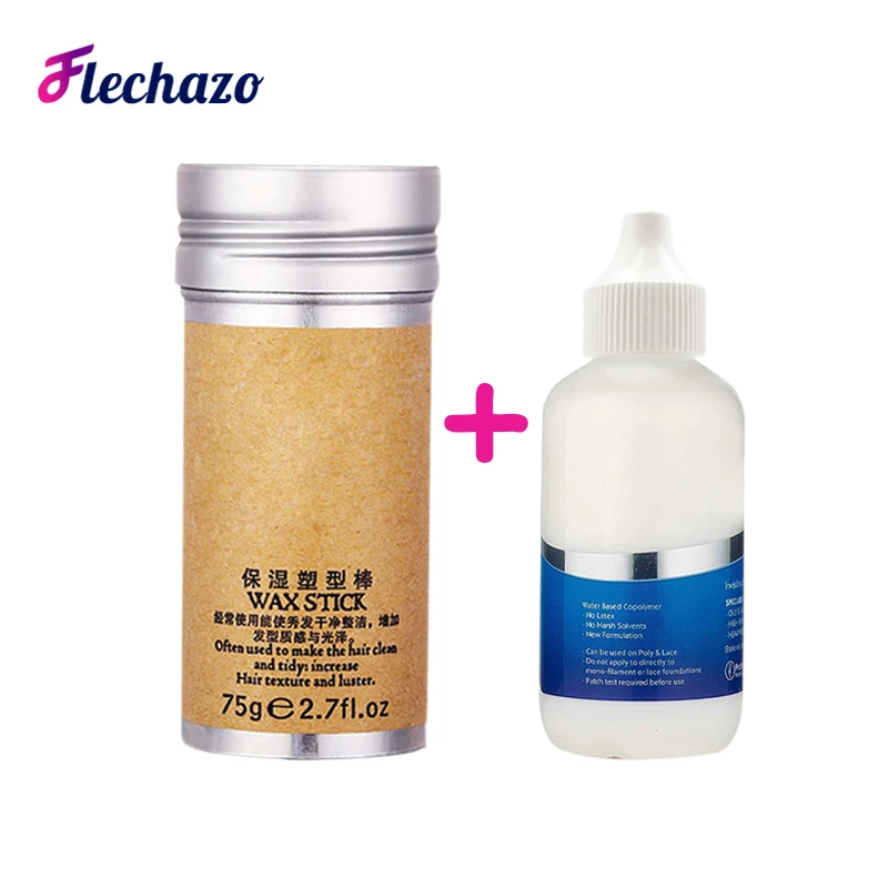 

Strong Hold Lace Wig Glue And Hair Wax Stick 2Pcs Kit Invisible Bonding Hair Glue Adhesive And Hair Styling Pomade Stick