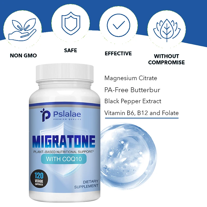 Migratone Capsules - Promotes Brain and Nervous System Health, Relieves Headaches, and Improves Capillary Function