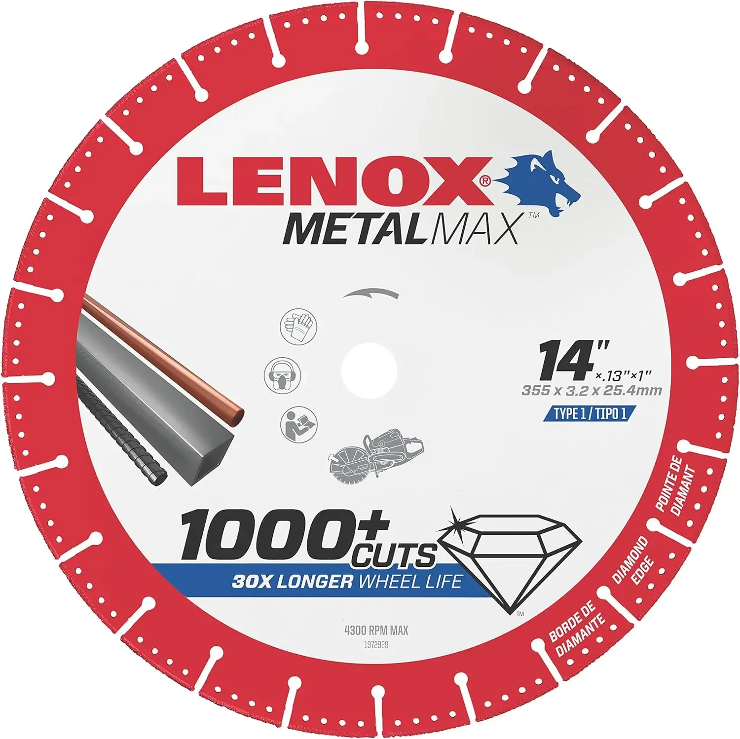 METALMAX Cut Off Wheel, Diamond Edge, 14-Inch x 1-Inch (1972932)