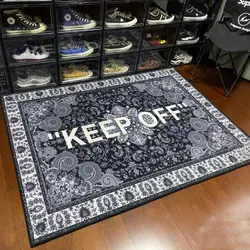 KEEP OFF Carpet White Black Fluffy Rug Modern Butterfly Area Rug for Living Room Bedroom Bedside Carpet Rug Anti-slip Floor Mat