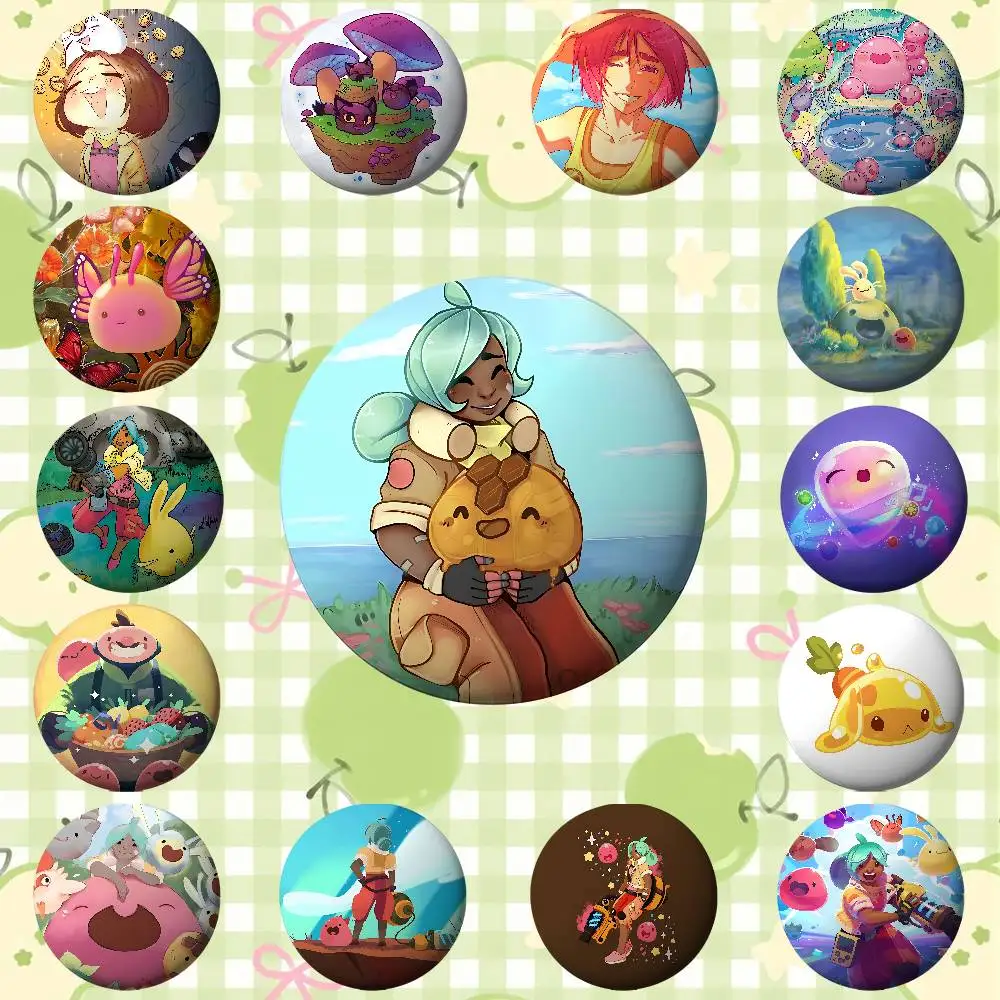 

Game S-Slime Rancher Badges Round Brooch Cute Cartoon Idol Cosplay Badges DIY Backpack Clothing Accessories Jewelry Pins