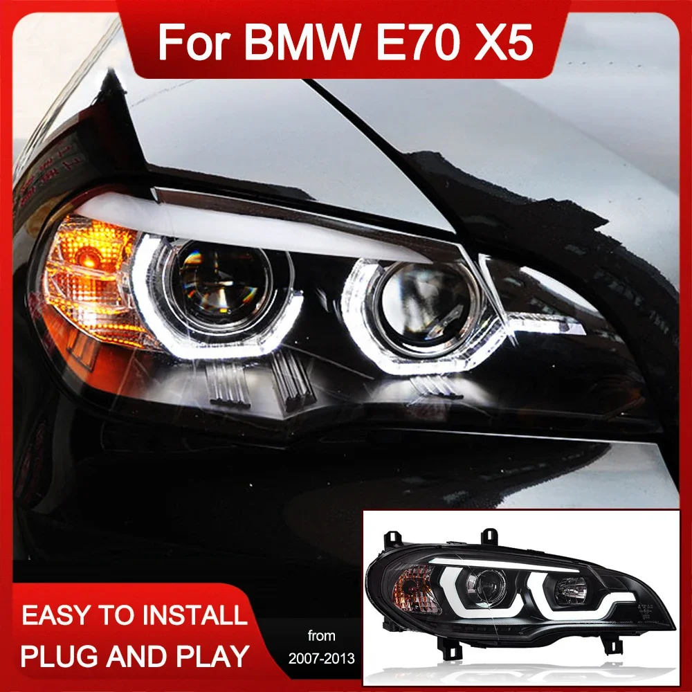 

Стайлинг автомобиля фары для BMW X5 2007-2013 E70 светодиодные фары проектор AngelEye DRL сигнал автомобильные аксессуары