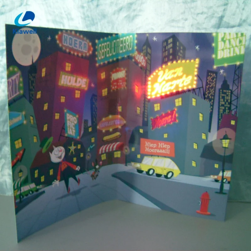 Customized.product.Shenzhen factory led colorful light greeting card led postcard