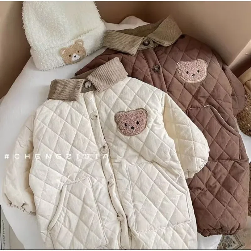 Infants and Young Children Autumn and Winter One-piece Clothes Baby Foreign Style Warm Thin Cotton Super Cute