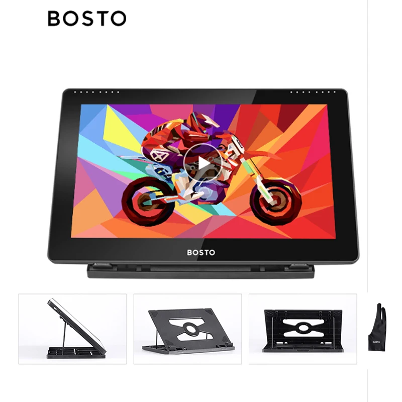 

2025 hot sale Drawing Graphic Tablet Write Signature Digital Graphic Pen Tablet Pad IPS 8192 1920*1080 5080lpi Bosto