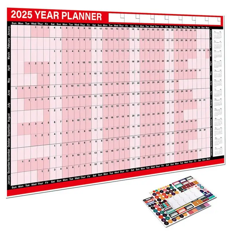 Dry Erase Wall Calendar 2025 Planning Calendar12 Months Scheduling Tool Yearly Timeline Organizer for Office Goal Management