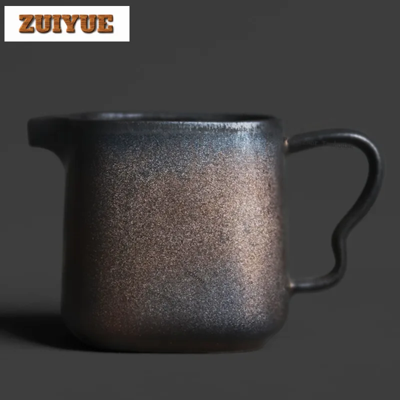 

Чайник-диспенсер из грубой керамики в стиле Фамбе, черно-золотой, для разделения чая, ча-хай, чаша справедливости, кружка для справедливости, аксессуары для чайной церемонии