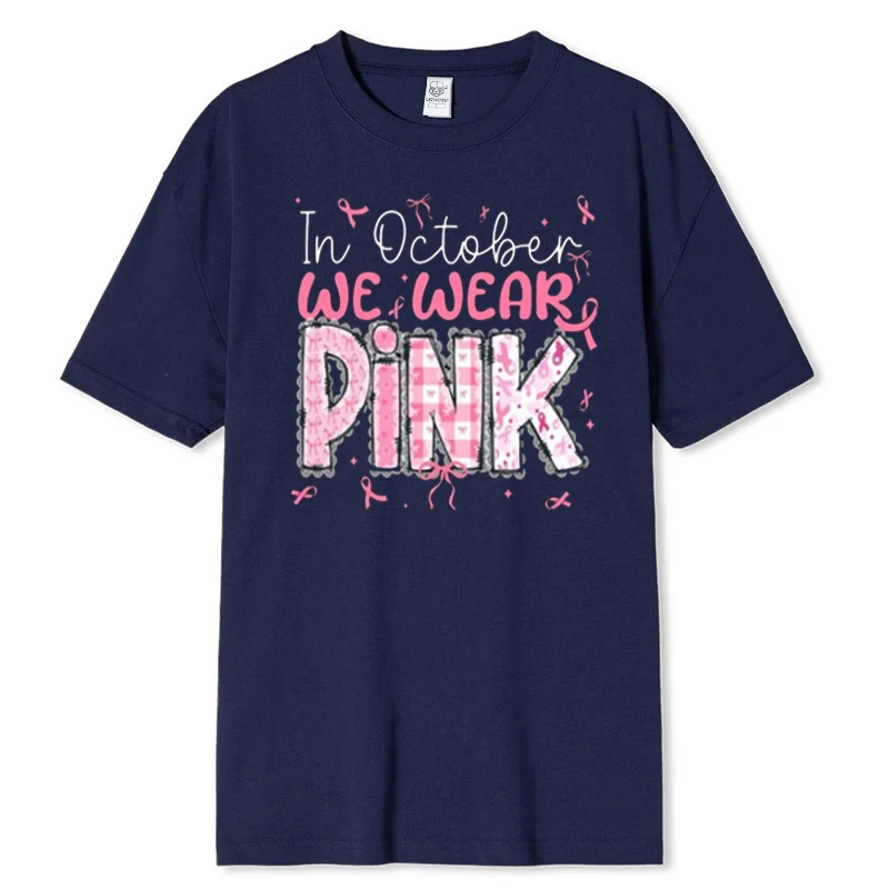 أكتوبر التوعية بسرطان الثدي المحملة خمر الشريط الوردي المحارب هالوين اليقطين قميص دعم فرقة القطن ارتداء الأمل الوردي #4