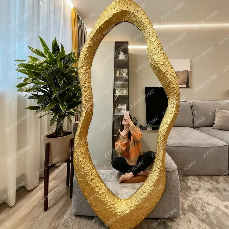 AA high-end full-length mirror,  creative irregular fitting mirror, wall-mounted art dressing mirror